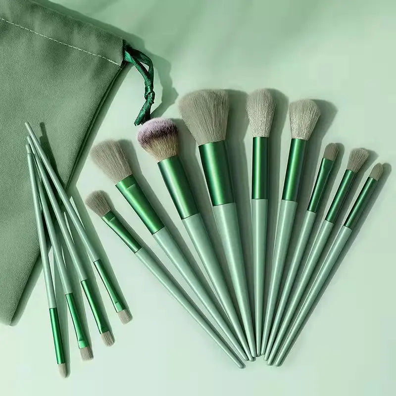 Conjunto de Pincéis para Maquiagem Kit com 13 Unidades + Bag