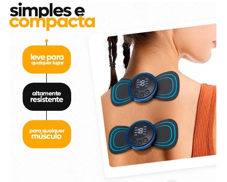 Mini Massageador Elétrico Portátil Aparelho de Massagem Recarregável Muscular Pescoço Pernas Coluna Lombar USB Fisioterapia