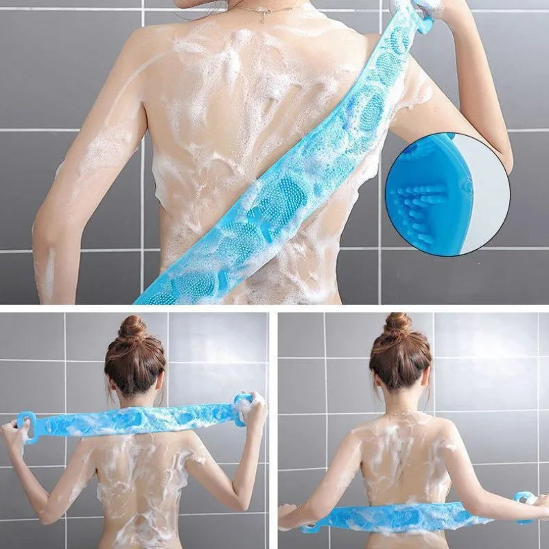 Esponja Silicone Massageadora Escova Banho Lava Corpo Todo Bucha Esfoliação